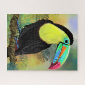 Exotische tropische Toco Toucan Bird Painting Migt Legpuzzel (Horizontaal)