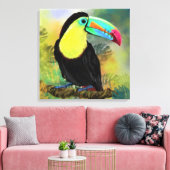Exotische tropische Toco Toucan-vogel - Schilderen Canvas Afdruk (Insitu (Woonkamer))