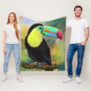 Exotische tropische Toco Toucan-vogel - Schilderen Fleece Deken