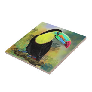 Exotische tropische Toco Toucan-vogel - Tekenen ge Tegeltje