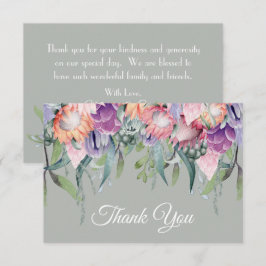 Exotische Tropische Waterverf Protea Flowers Bruil Bedankkaart