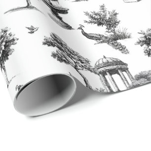 Exotische tuin pauw vogels Toile de jouy Cadeaupapier