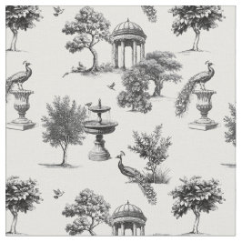 Exotische tuin pauwen vogels Toile de jouy  Stof