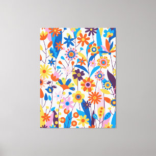 Exotische veelkleurige bloemenachtergrond-32939 canvas afdruk