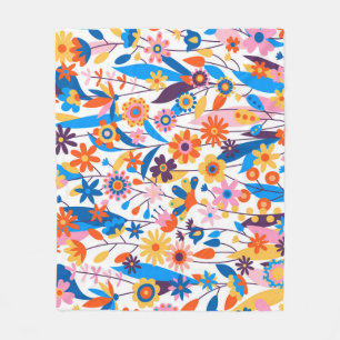 Exotische veelkleurige bloemenachtergrond-32939 fleece deken