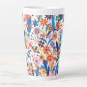 Exotische veelkleurige bloemenachtergrond-32939 latte mok (Voorkant)