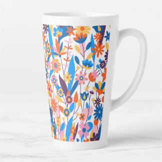 Exotische veelkleurige bloemenachtergrond-32939 latte mok