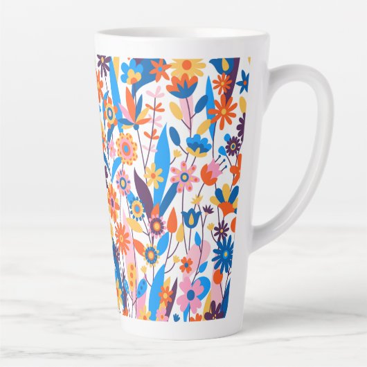 Exotische veelkleurige bloemenachtergrond-32939 latte mok (Rechts)