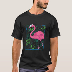 Exotische vogelpalmbomen roze flamingo Tropic T-shirt