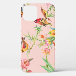 Exotische vogels: bloemnaadloos. iPhone 12 hoesje