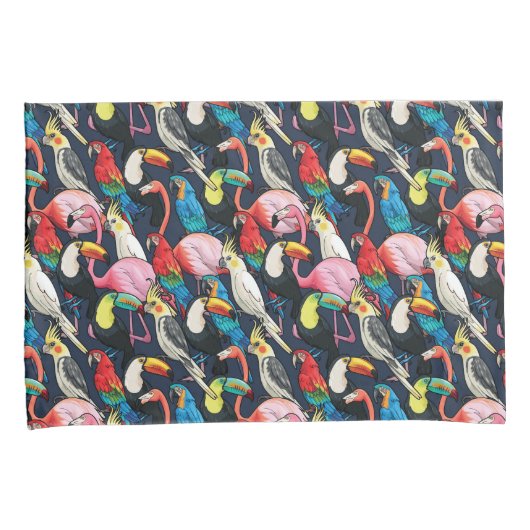 Exotische vogels kussensloop (Voorkant-Rechts)