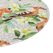 Exotische vogels op hun plaats snijplank (Hoek)