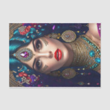 Exotische Vrouw Decoupage Weefseldocument