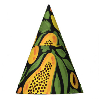 Exotische vruchten: kleurrijke zomer naadloos feesthoedjes