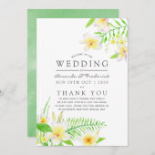 Exotische Waterverf Frangipani Floral Wedding Programma (Voorkant / Achterkant)