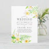 Exotische Waterverf Frangipani Floral Wedding Programma (Staand voorkant)