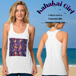 Exotische wilde bloemen en stenen "Kahakai Beach G Tanktop