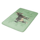 Exotische Zebra met Bamboe Bath Mat (Gekanteld)