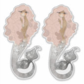 Exotische zeemeermin met roze haar sticker (Voorkant)