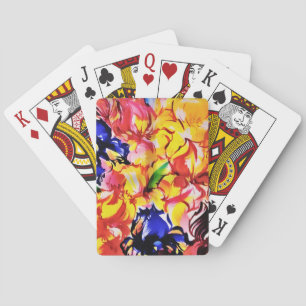 Exotische Zomer Abstract Bloom Flowers Pokerkaarten