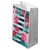 Exotische zomerFloral gestript Klein Cadeauzakje (Achterkant Gekanteld)