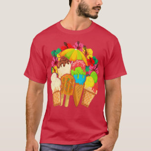 Exotische zomersbekers met een dessert - ijsje t-shirt