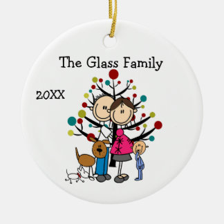 Expectant Couple Boy Two Dogs Keramisch Ornament