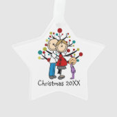 Expectant Couple Jeune Fille Ornament de Noël (dos)