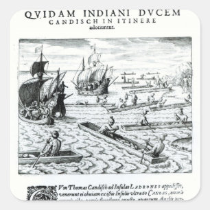 Expeditie van Thomas Cavendish Vierkante Sticker