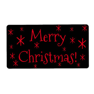 Expédition Étiquette Noir Rouge Joyeux Noël Étoile