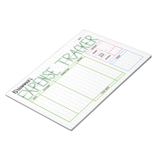 Expense Tracker Kleurrijke Spaargrafiek Notitieblo Notitieblok (Schuin)