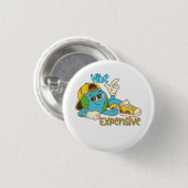 Expensive Vibe – Cool Retro Earth Character Design Ronde Button 3,2 Cm (Voorkant /achterkant)