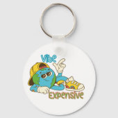 Expensive Vibe – Cool Retro Earth Character Design Sleutelhanger (Achterkant)