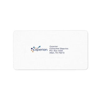 Experian-verzendlabels etiket