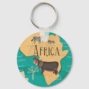 Experience Afrika Vintage Reisposter Sleutelhanger
