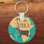 Experience Afrika Vintage Reisposter Sleutelhanger (Voorkant)