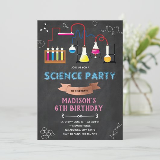 EXPÉRIENCE MAD SCIENCE ANNIVERSAIRE INVITATION (Debout devant)