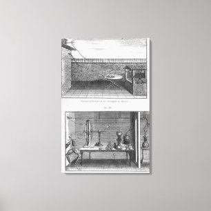 Experiment van Louis Galvani op kikkers Canvas Afdruk