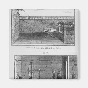 Experiment van Louis Galvani op kikkers Magneet