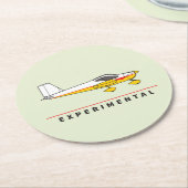 Experimenteel vliegtuig ronde kartonnen onderzetter (Gebogen)