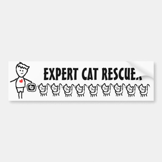 Expert Cat Rescuer Bumpersticker (Voorkant)