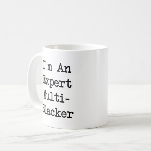 Expert Multi-Slacker-Mok - Wit Koffiemok (Voorkant links)