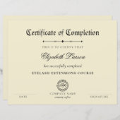 Expertise Behaald Certificaat van voltooiing (Voorkant / Achterkant)