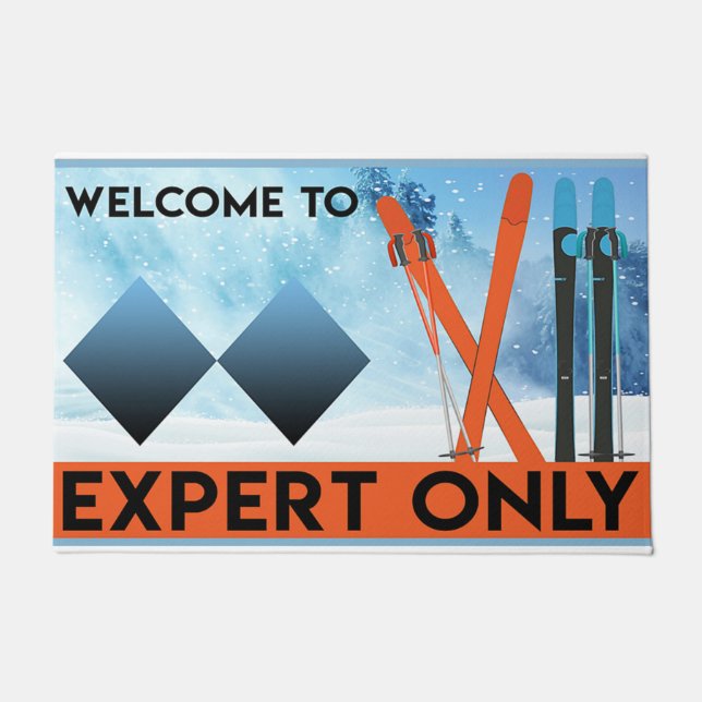 Experts Only Sign Doormat, Skiing Deurmat (Voorkant)