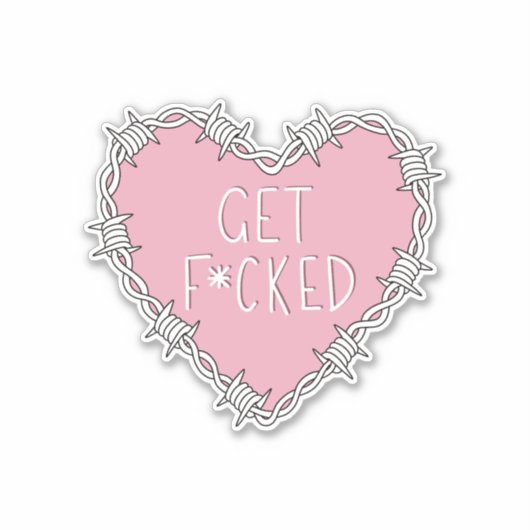 Expliciet prikkeldraad hart sticker (Voorkant)