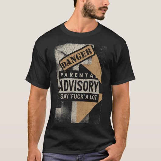 Explicit Content Warning Distressed Art T-shirt (Voorkant)