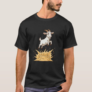 Exploderende Springende Geit Cartoon Grappige Boer T-shirt