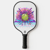 Exploding Padel Ball Pop Art Illustration Pickleball Paddle (Achterkant)