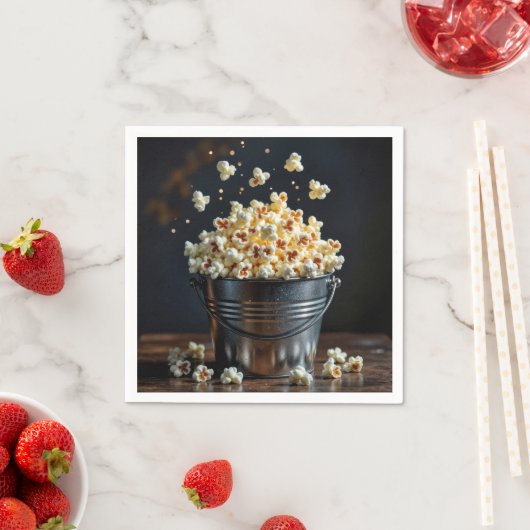 Exploding Popcorn In Metal Bucket Servet (Insitu)
