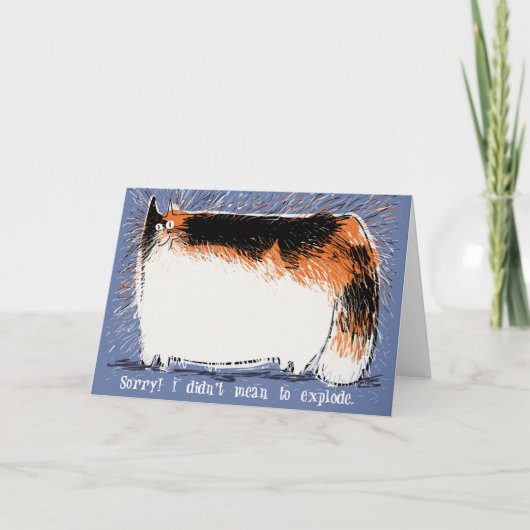 Exploding shedding calico cat apologizes kaart (Voorkant)